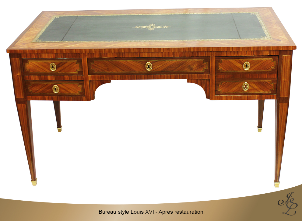 Bureau style Louis XVI - Après restauration