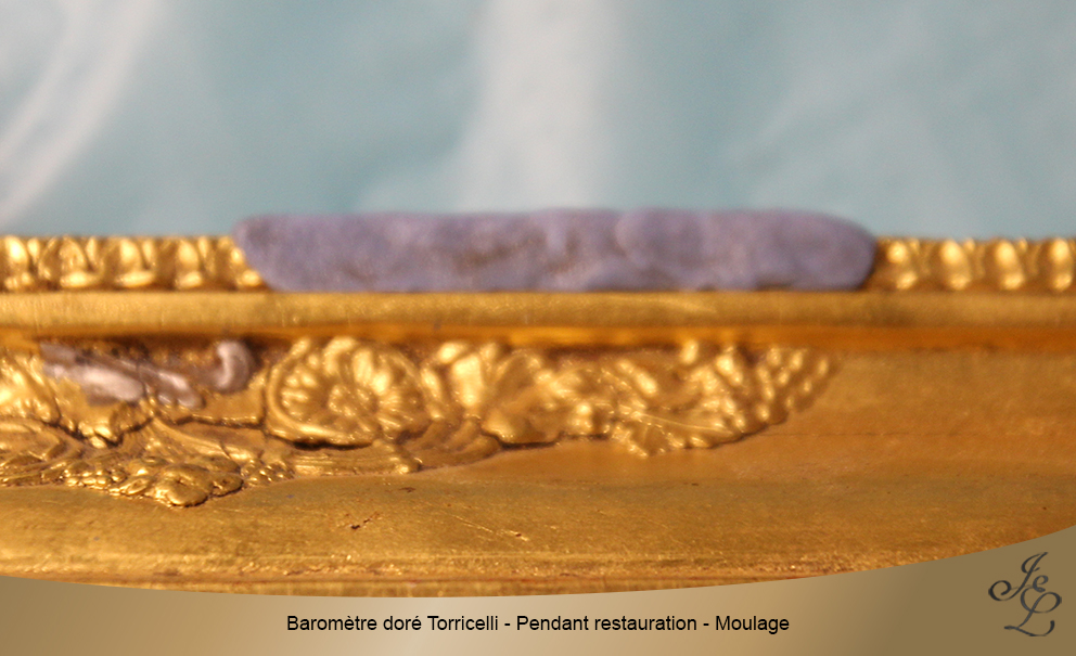 Baromètre doré Torricelli - Pendant restauration - Moulage
